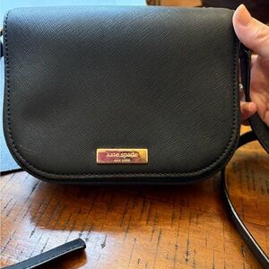 Kate Spade Black Leather Crossbody Bag with Flap Closure 5in H x 7in W